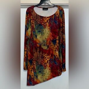 The Pyramid Collection Multicolor Abstract Long Sleeve Top